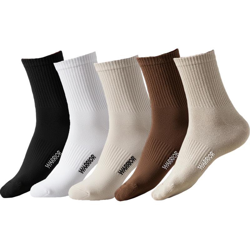 

Носки Crew Unisex 5 Pack WARRIOR, [5 pack]хаки 1+coffee 1+milk белый 1+белый 1+черный 1
