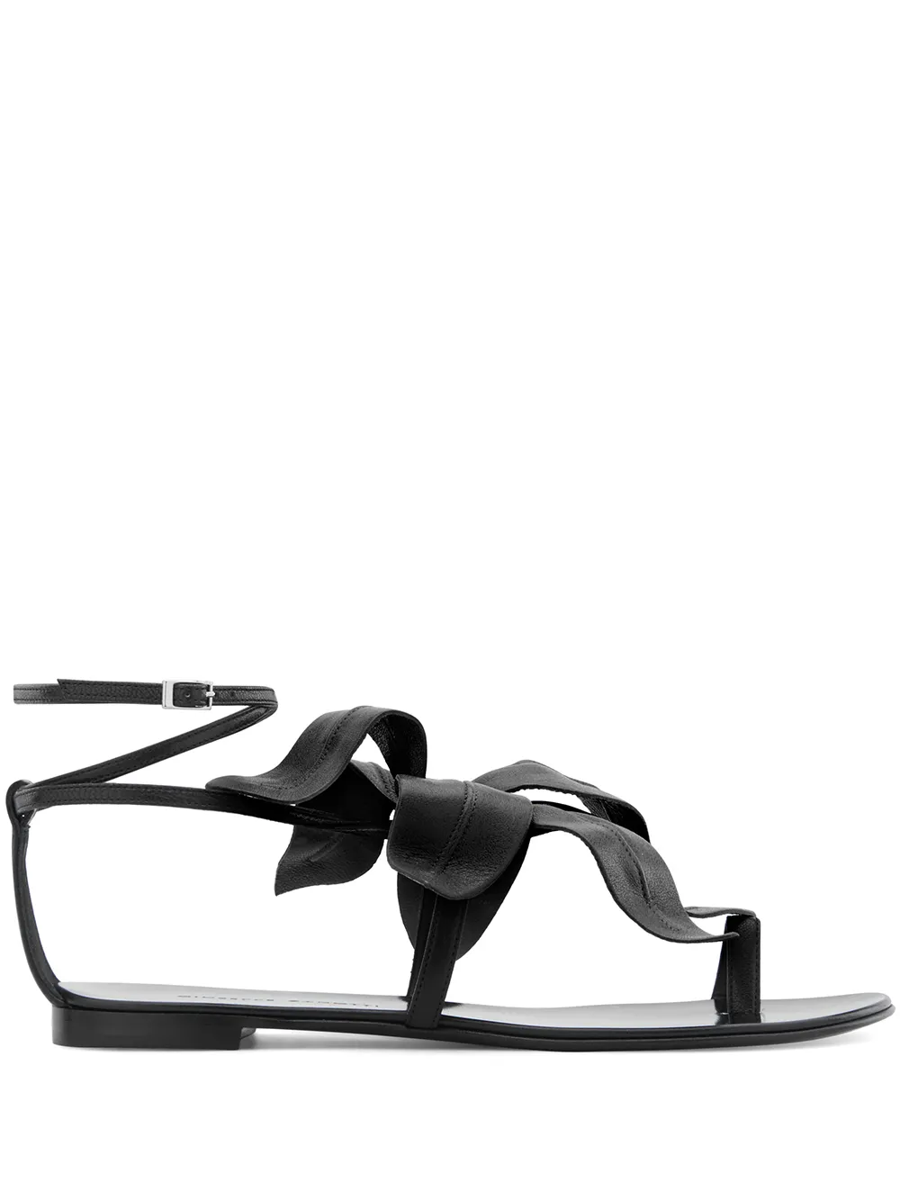 Сандалии с цветочной аппликацией Giuseppe Zanotti, черный