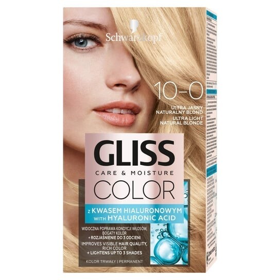 

Краска для волос 10-0 ультра светлый натуральный блондин Schwarzkopf, Gliss Color Care & Moisture