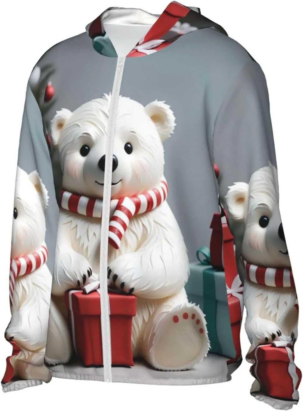 Толстовка с защитой от солнца Bear, с длинными рукавами, легкая спортивная, на молнии, для мужчин и женщин — фото 3