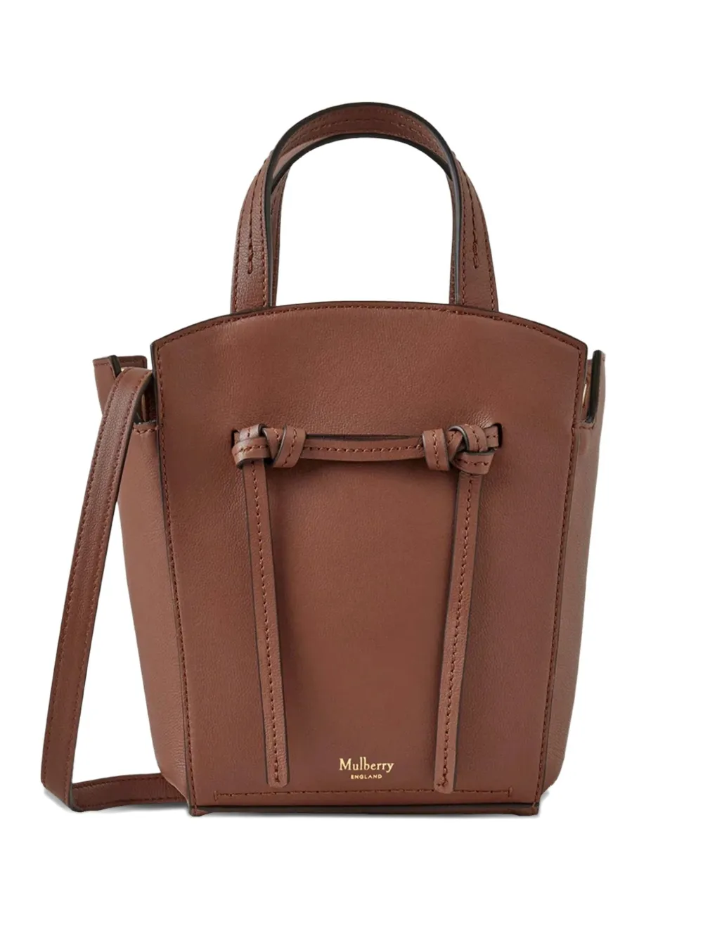 

Мини-сумка Clovelly с завязанными ремнями Mulberry, коричневый