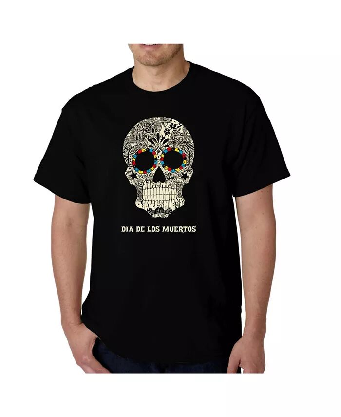 

Мужская футболка Word Art - Dia De Los Muertos LA Pop Art, черный