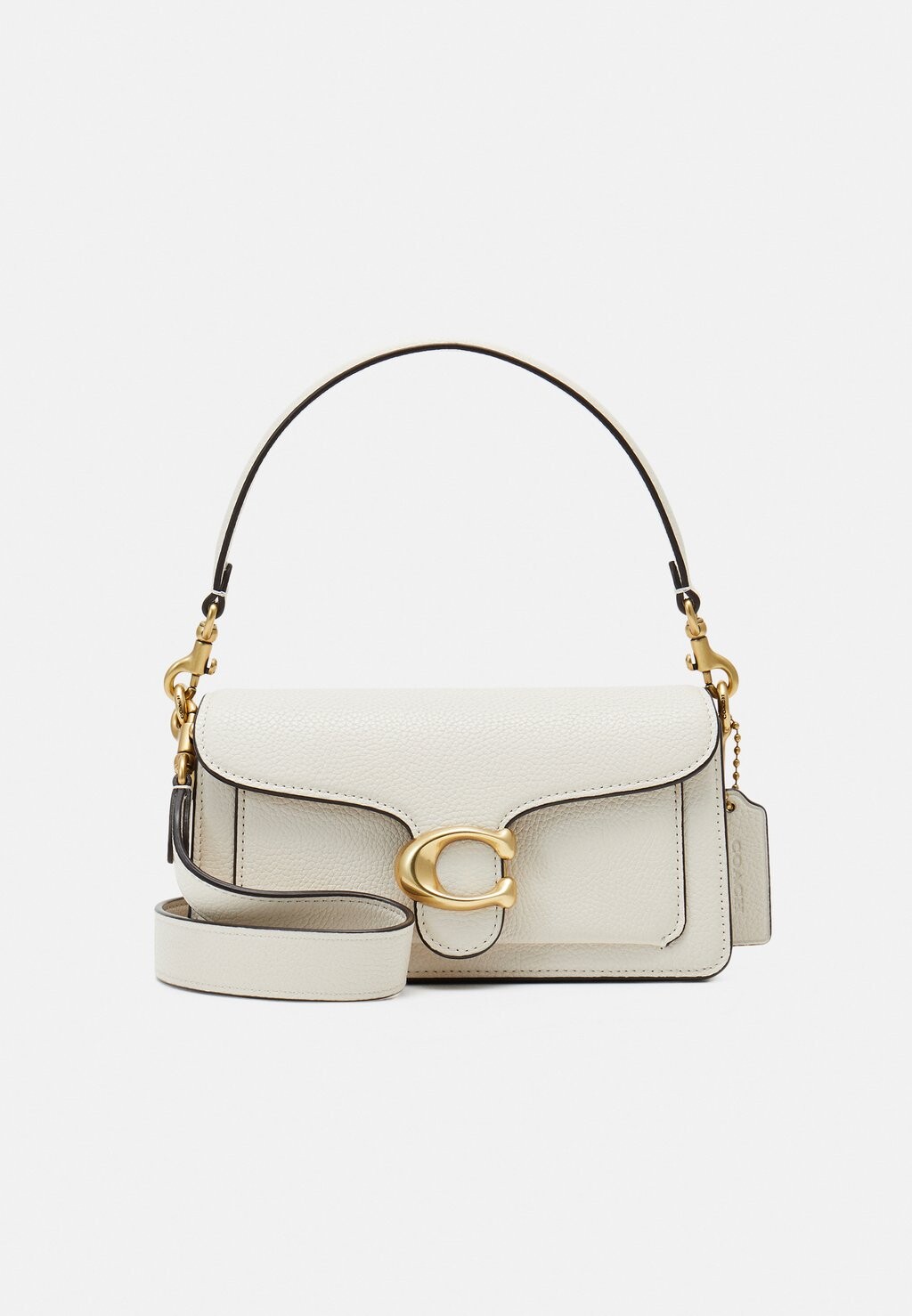 

Сумка Polished Pebble Leather Tabby Shoulder Bag 20 Coach, цвет chalk