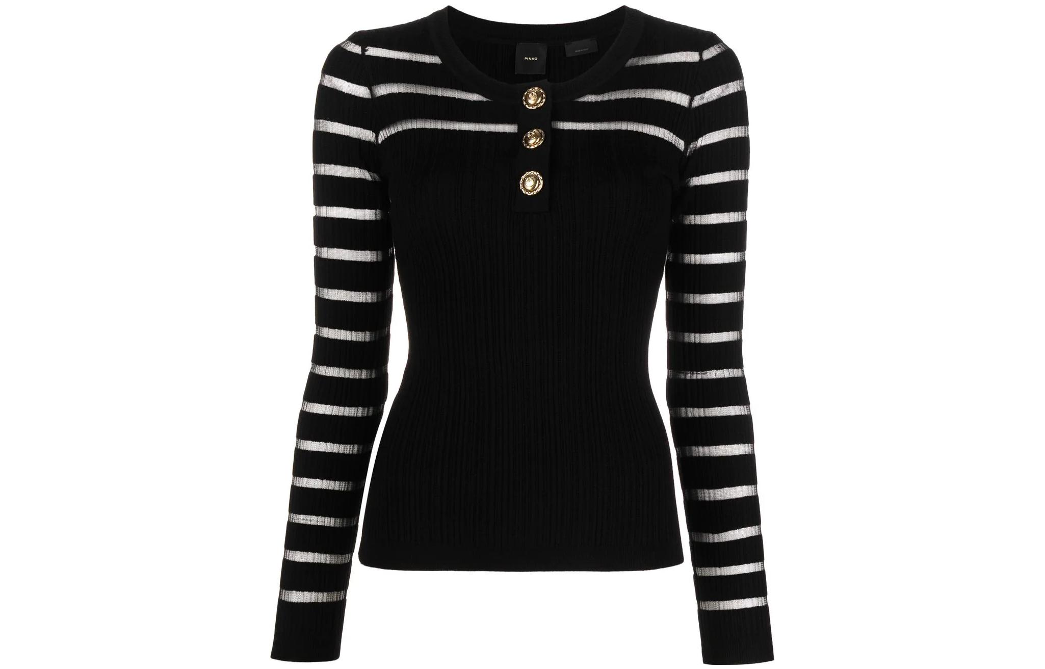 

Весна-Лето 2023 Трикотаж Женская черная футболка PINKO