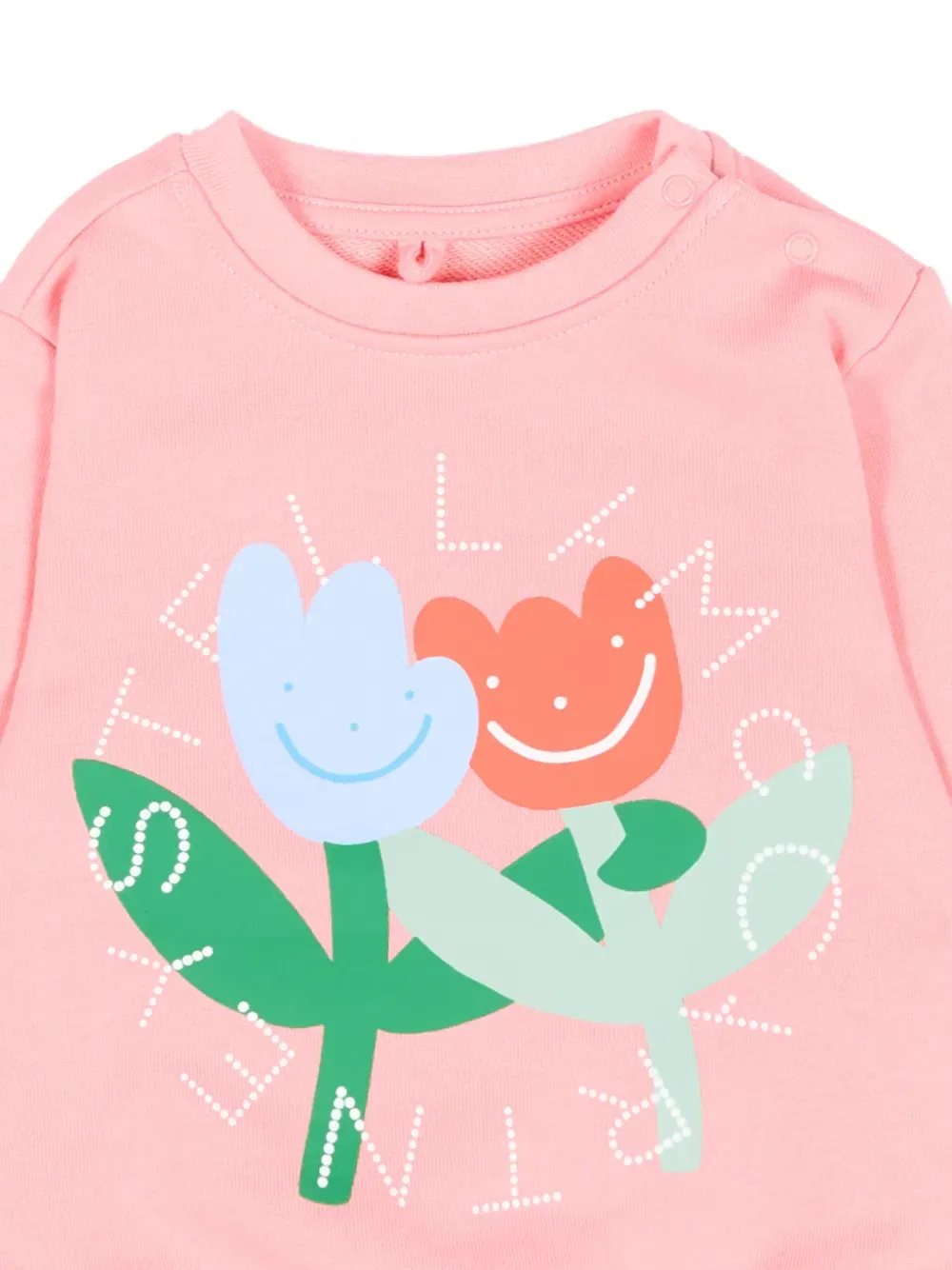 Свитшот с цветочным принтом и круглым вырезом Stella Mccartney Kids, розовый — фото 3