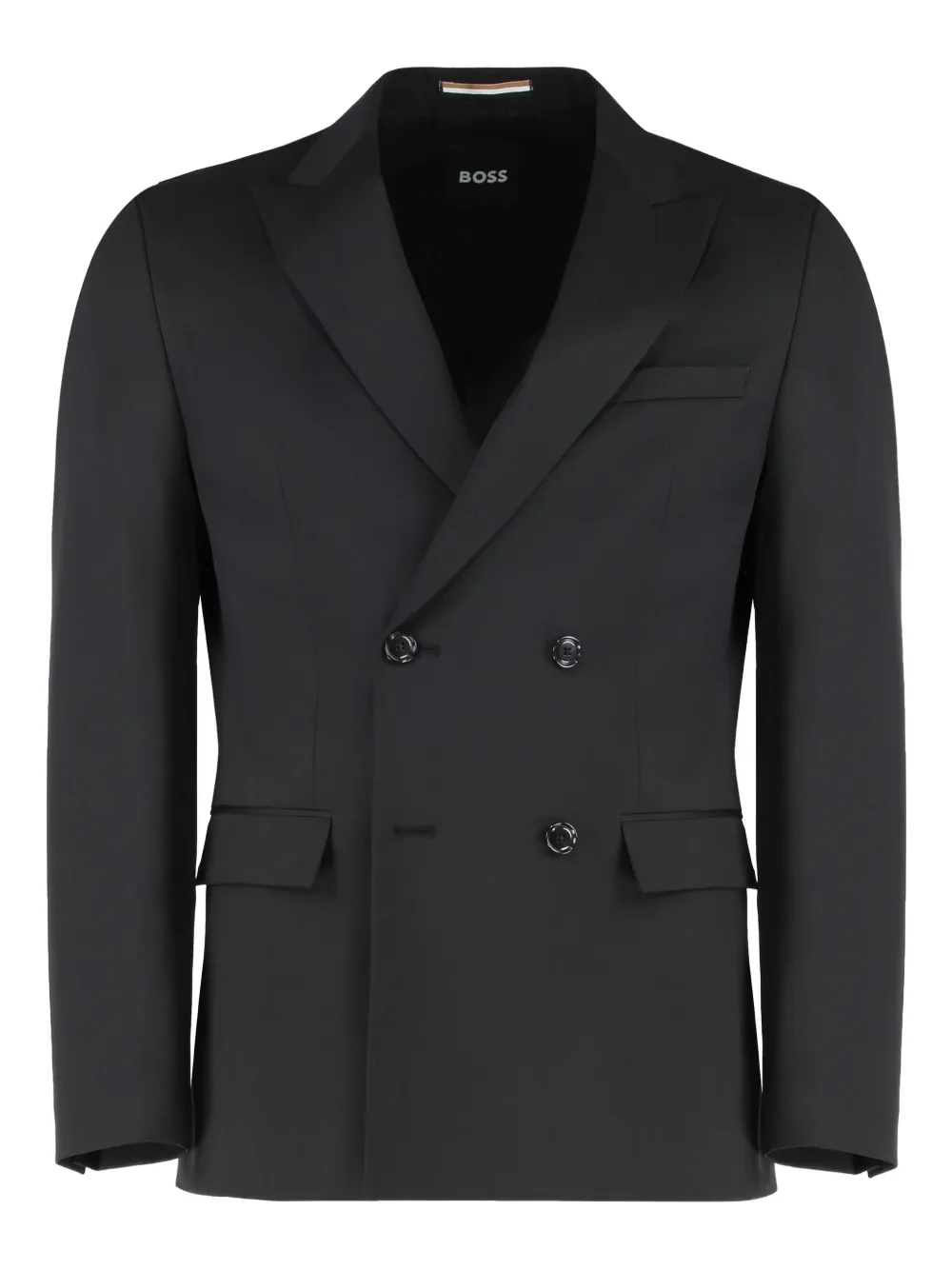 

Двубортный блейзер Houston с карманами-клапанами BOSS, черный