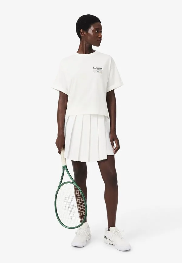 Футболка Lacoste Blanc V с принтом, белый — фото 2