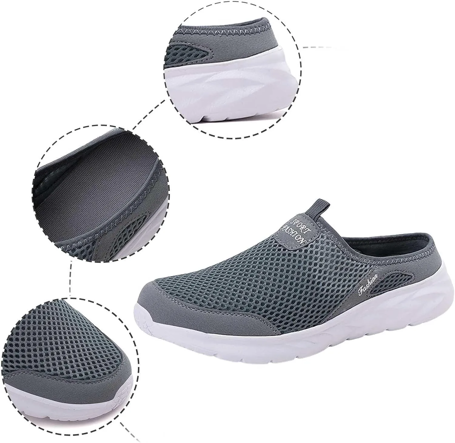 Мужские повседневные слипоны IWIHMIV, кроссовки для бега, теннисные туфли для мужчин, мужские прогулочные туфли, легкие кроссовки, повседневная обувь, белый — фото 2