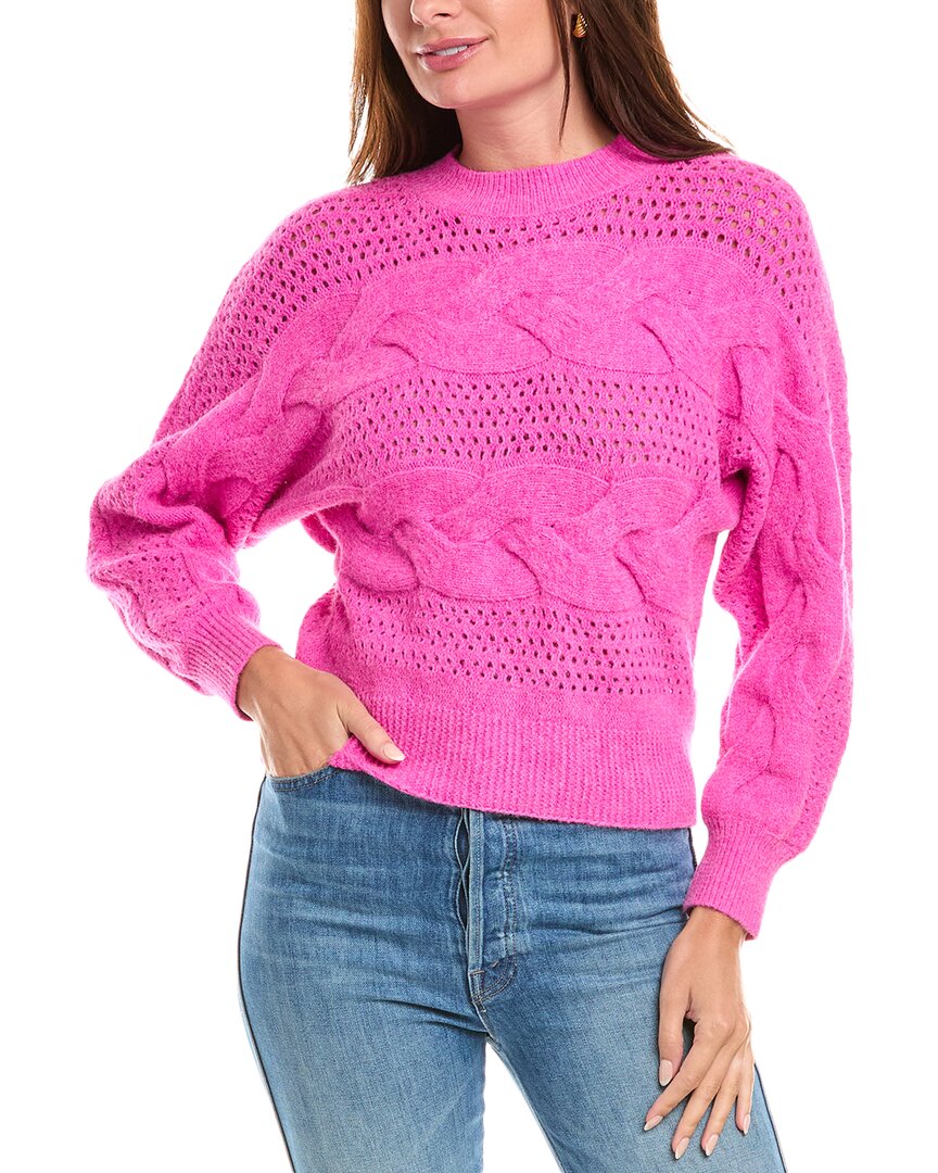 

Дождь и роза вязаный свитер с открытой вязкой Rain + Rose, розовый