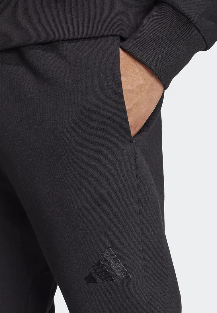 Брюки повседневные, French Terry, Regular Tapered, ALL SZN Adidas, черный — фото 3