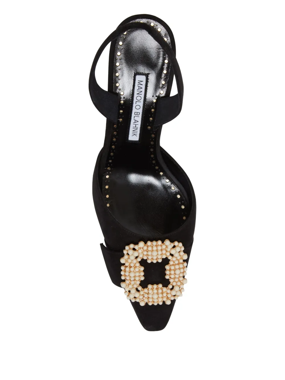 Туфли Gibsli 70 с ремешком на пятке Manolo Blahnik, черный — фото 4