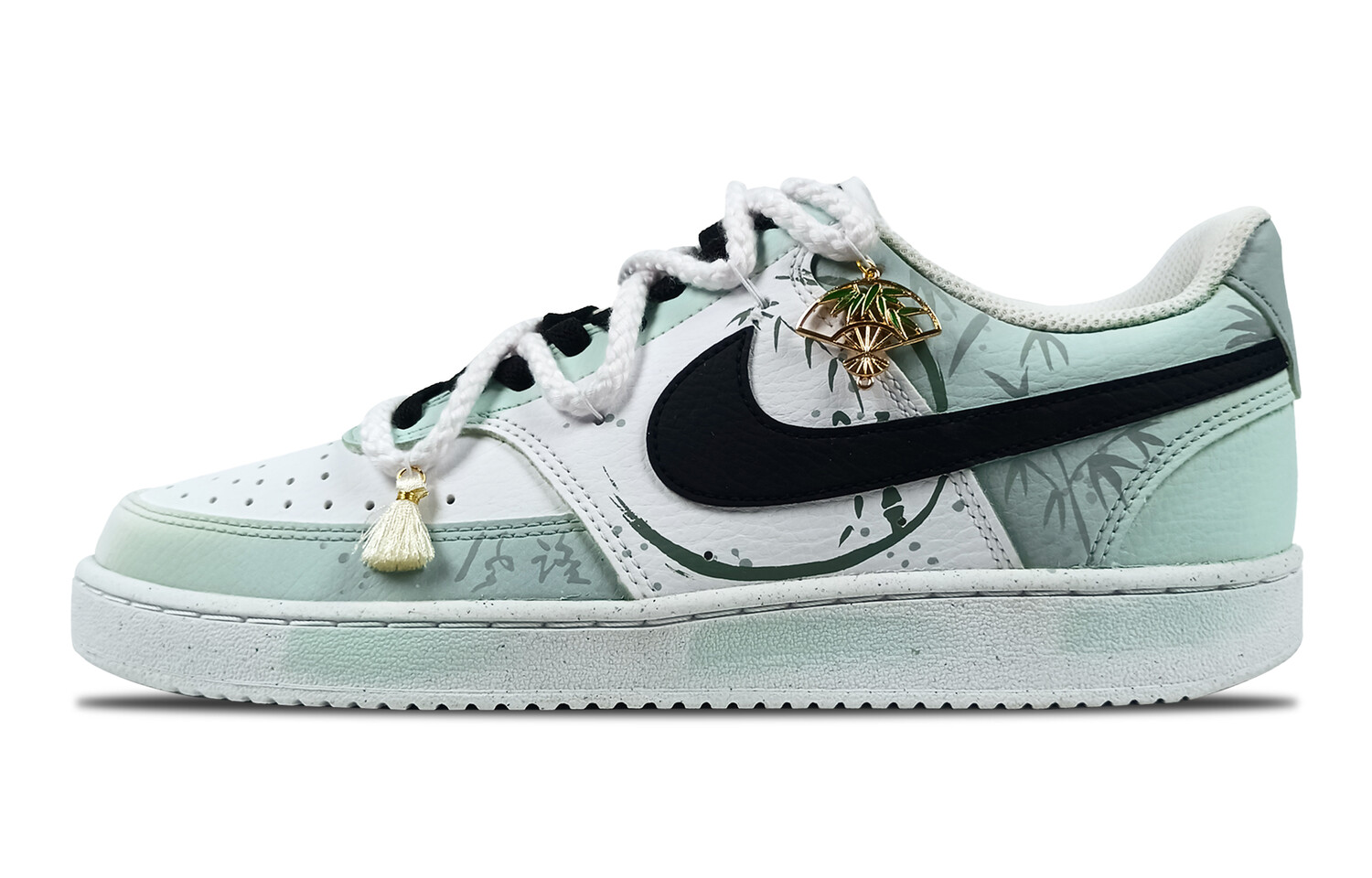 

Кроссовки Nike Court Vision 1 Skateboard Shoes Men Low-Top White Green, зеленый