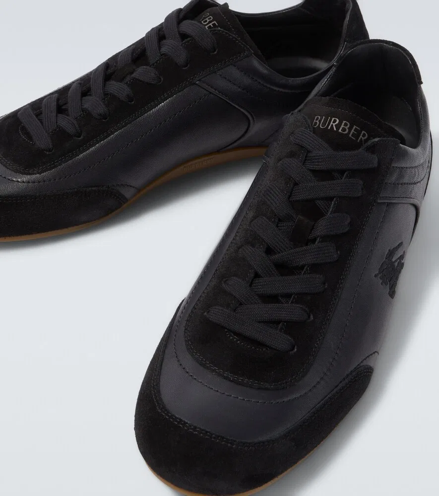 Кожаные кроссовки Knight Runner Burberry, черный — фото 3