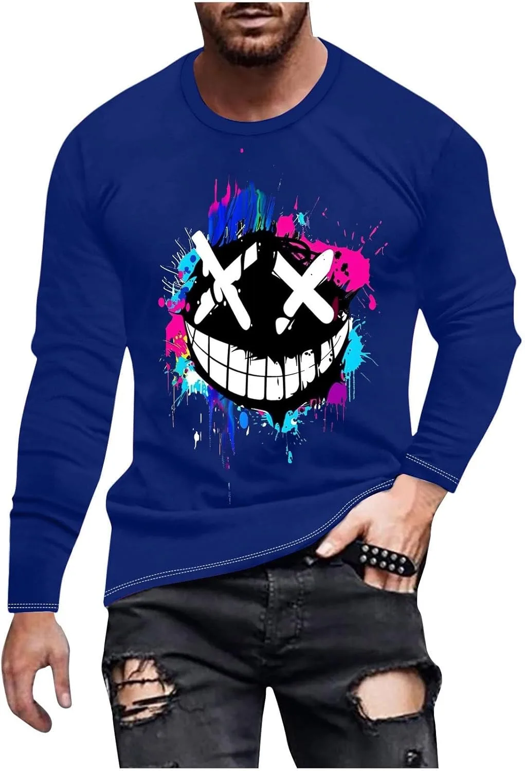 

Футболка X-Eyes Face Graffiti с длинным рукавом Uillui