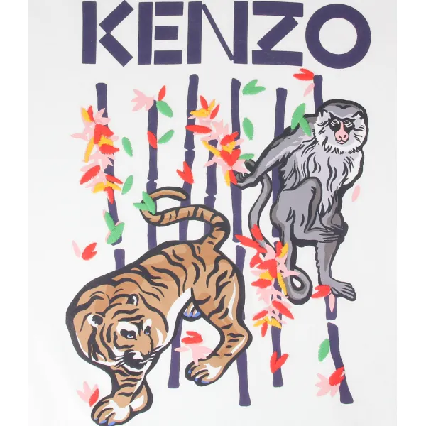Футболка стандартного кроя Kenzo Kids, белый — фото 3