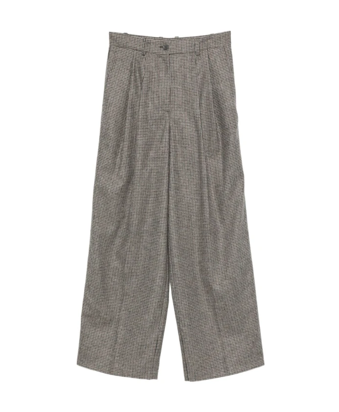 

Коричневые плиссированные брюки в клетку «гусиная лапка» P.A.R.O.S.H., коричневый