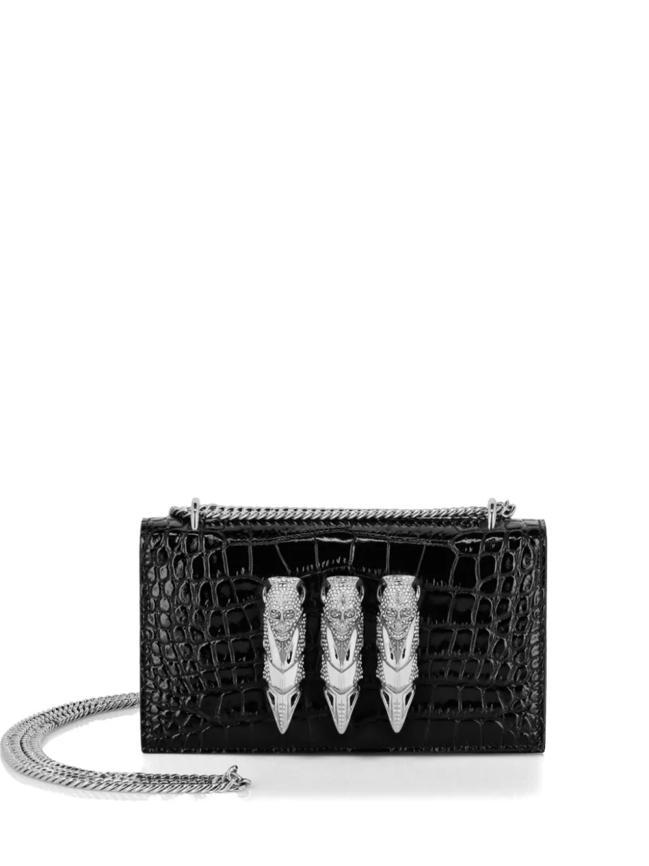 

Мини-сумка Philipp Plein Croco Printed, черный