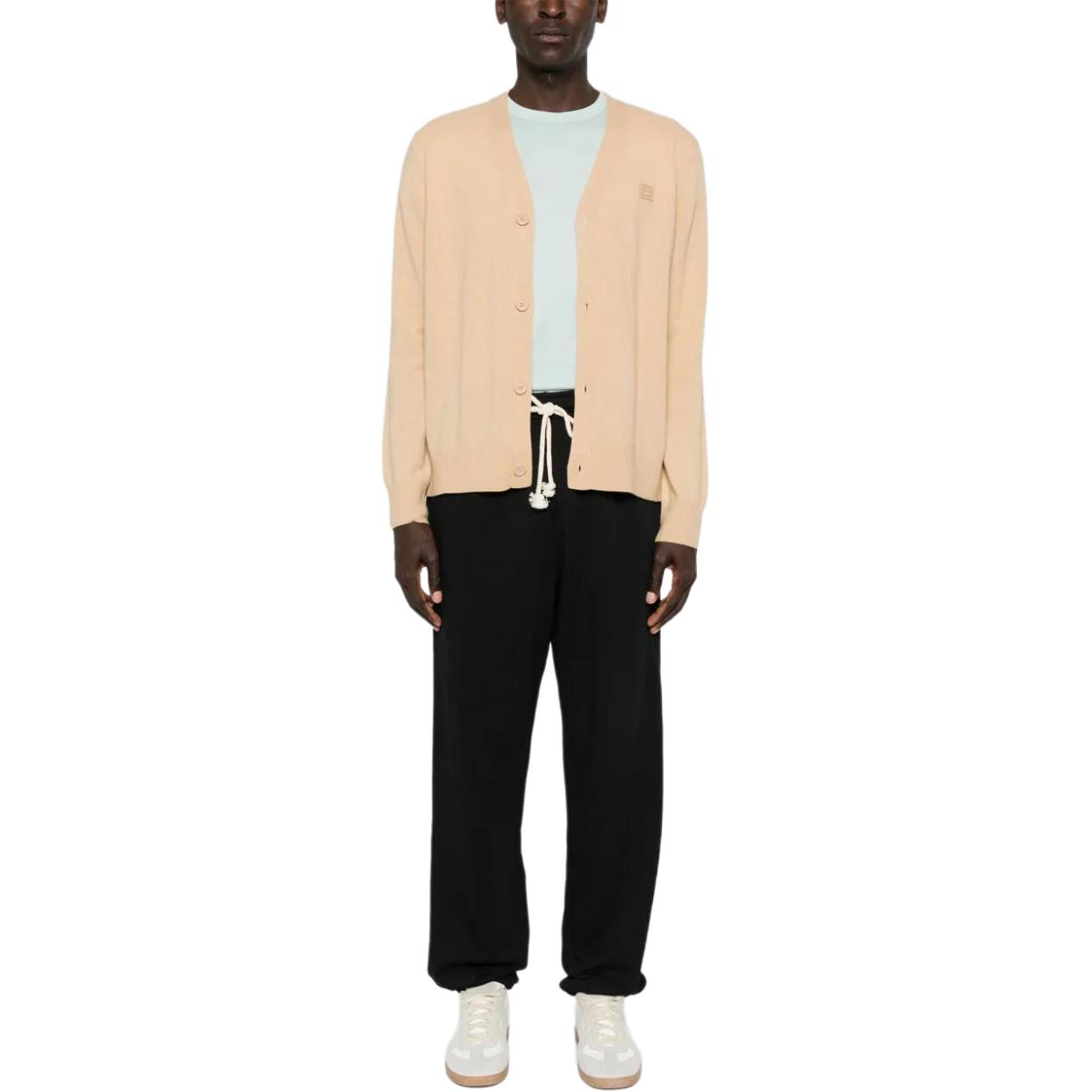Кардиган с нашивкой-логотипом Acne Studios, бежево-желтый — фото 3
