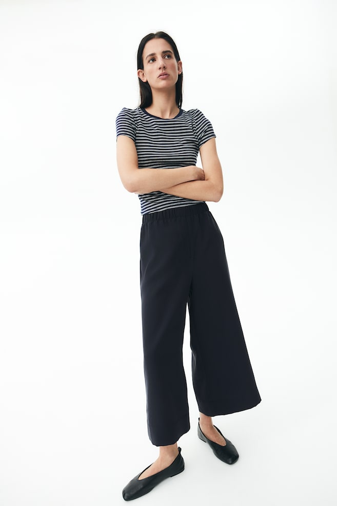 

Широкие брюки-кюлоты H&M, синий