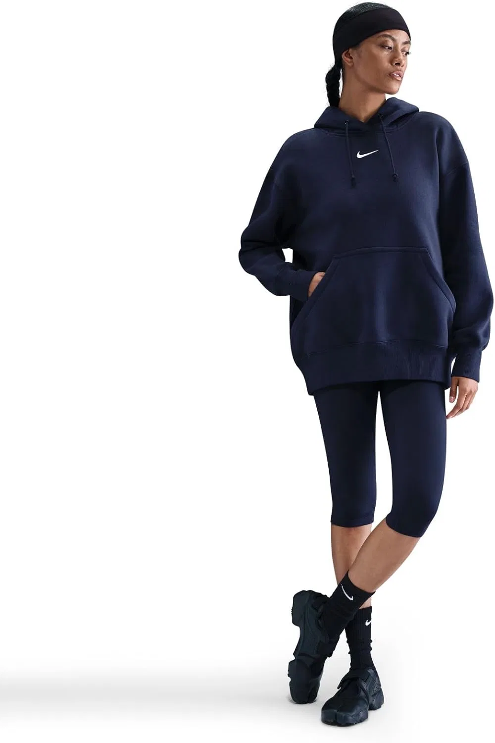 Худи Nike Sportswear Phoenix Fleece Oversized, Midnight Navy/Sail — фото 3