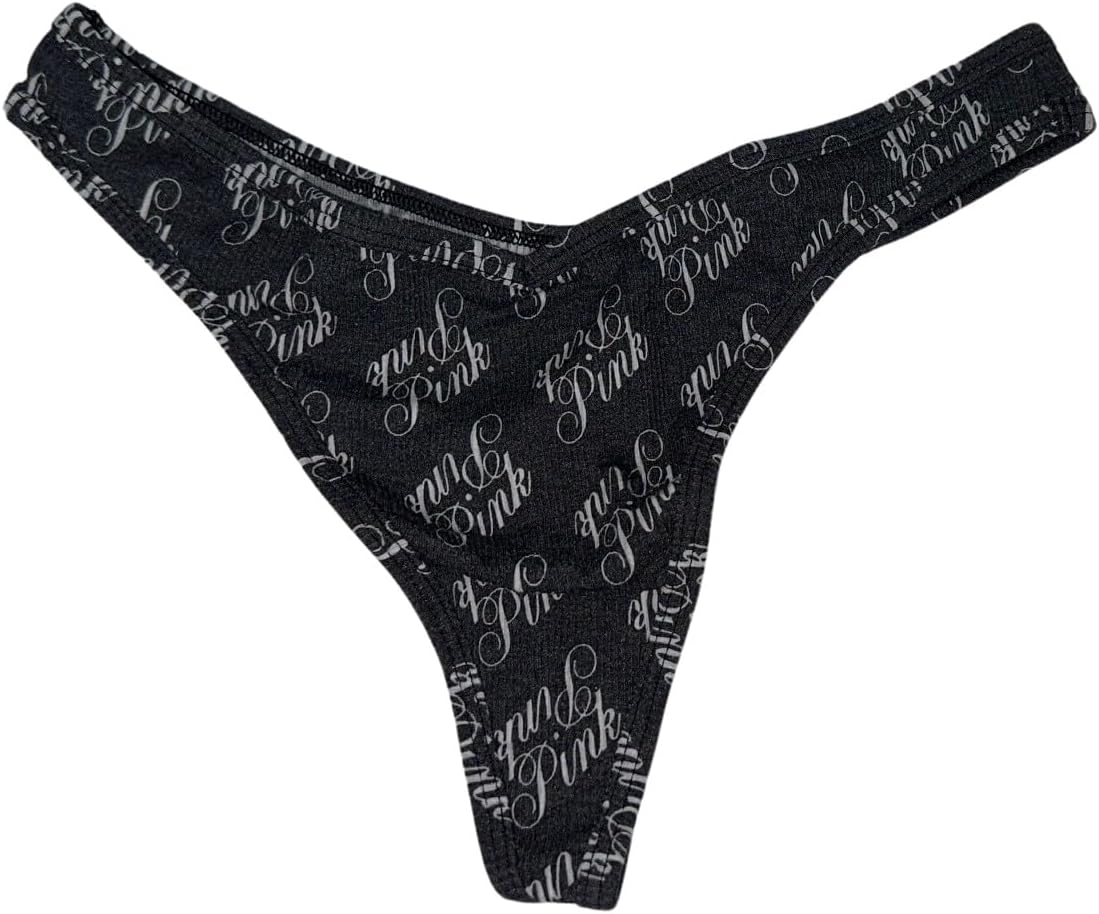 

Трусики-стринги Victoria's Secret розового цвета с черной надписью, новые, Black Script