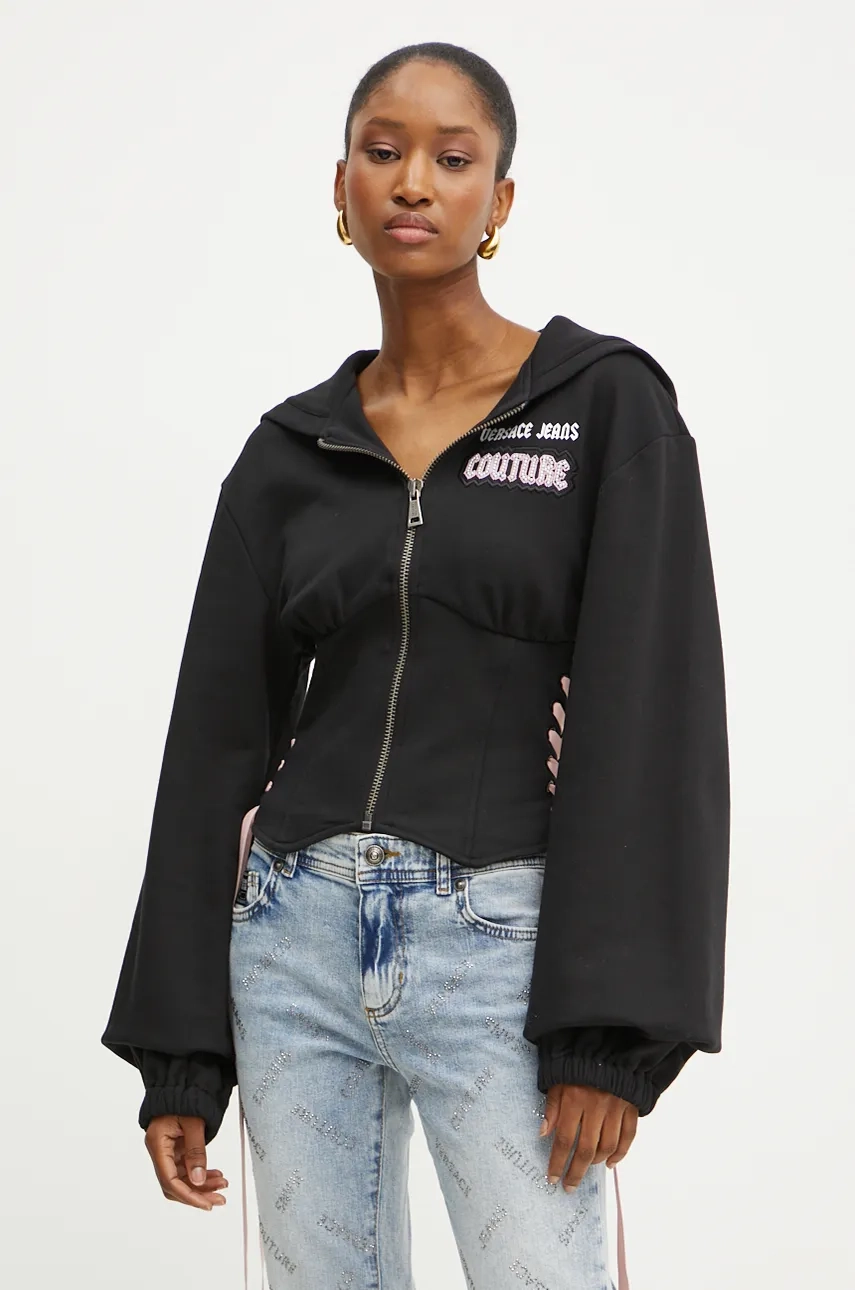 

Хлопковая толстовка Versace Jeans Couture, черный