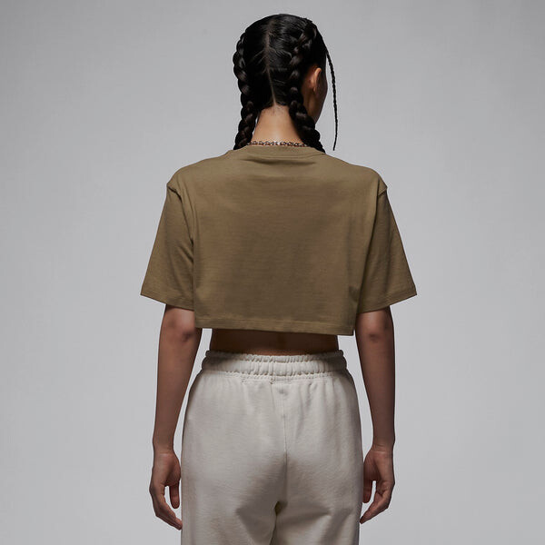Футболка Air Jordan Sport Cropped T-shirt 'Brown Kelp', коричневый — фото 4
