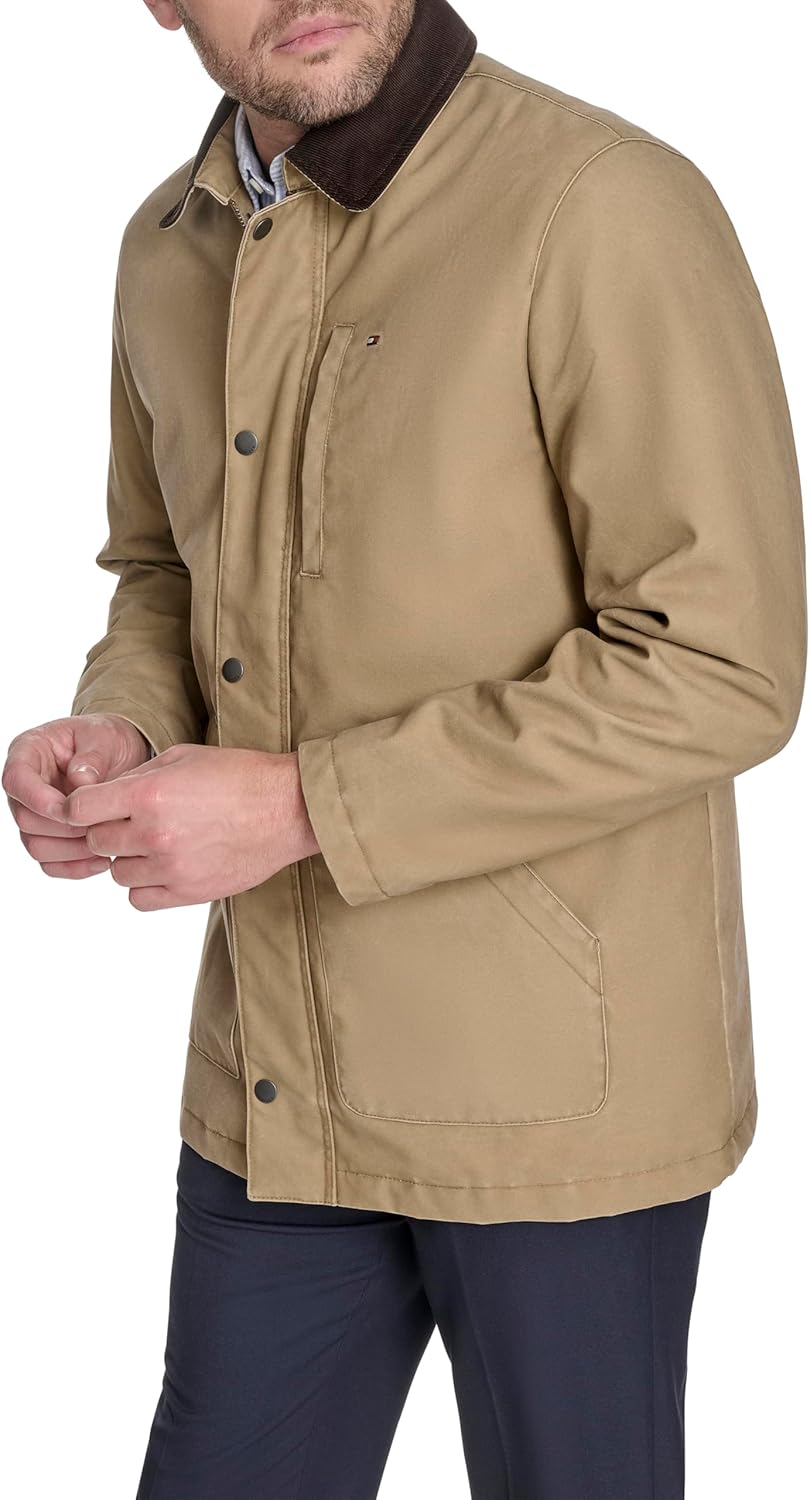 Мужская куртка Tommy Hilfiger Barn с вельветовым воротником, Khaki — фото 3