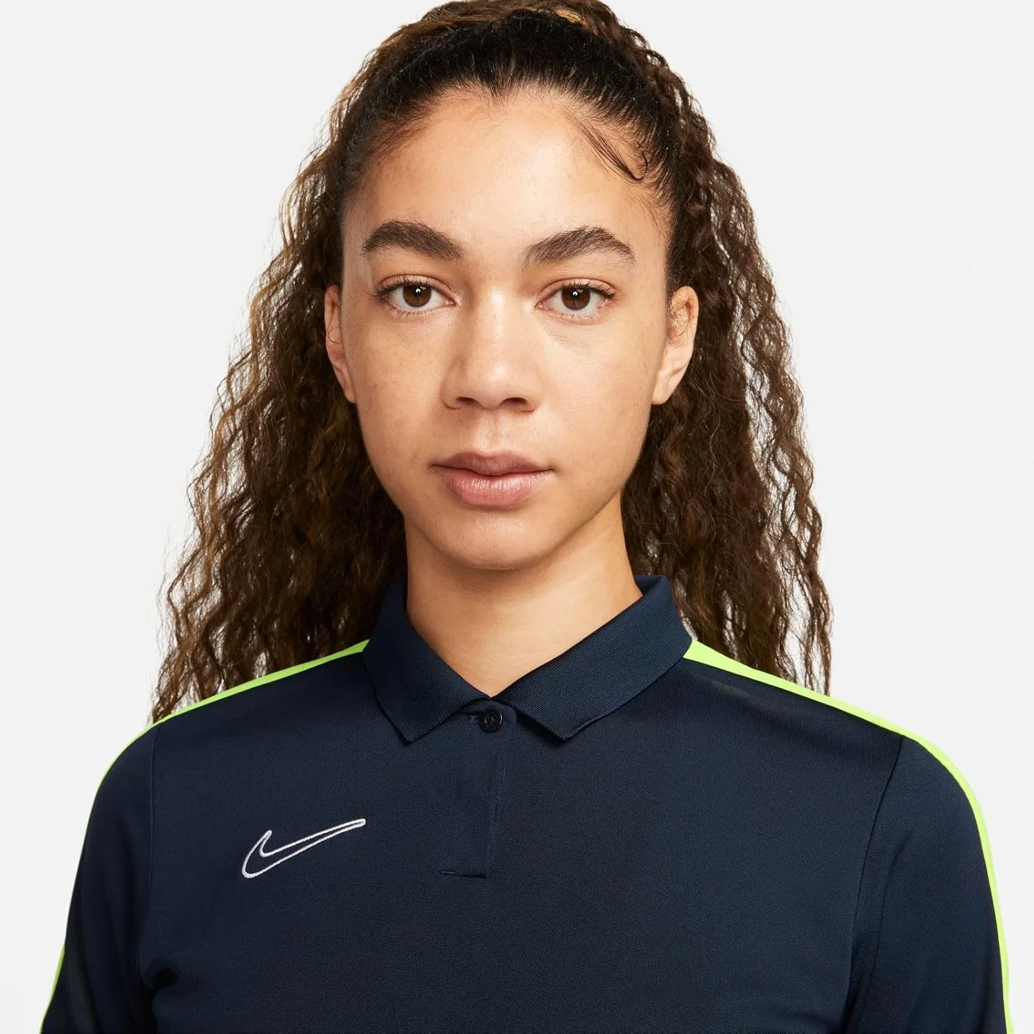 Поло Nike W NK DF Acd23, Obsidian/Volt/White — фото 4