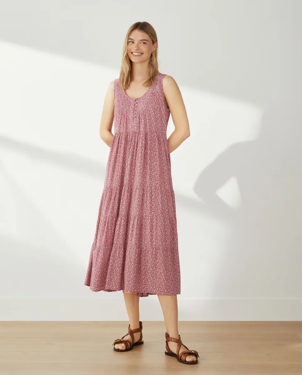 

Платье без рукавов с пуговицами Southern Cotton, розовый