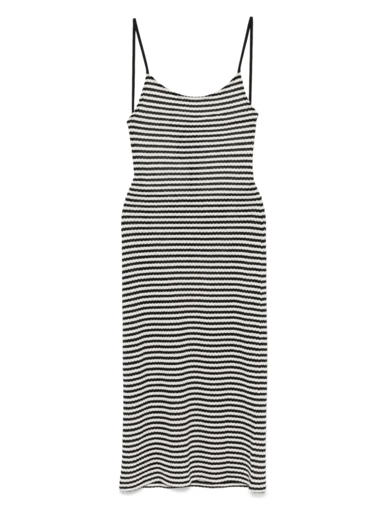 

Полосатое платье миди Emporio Armani, черный