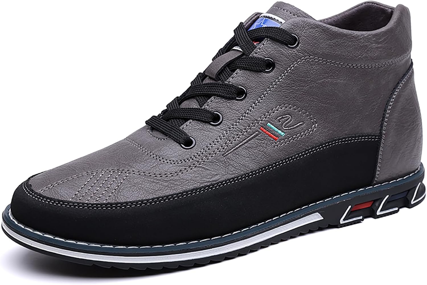 

Мужские кожаные ботинки чукка с шнуровкой, повседневные, комфортные, с круглым носком, противоскользящие, на плоской подошве, оксфорды для офиса, вождения, прогулок и занятий спортом Loveheynew, серый