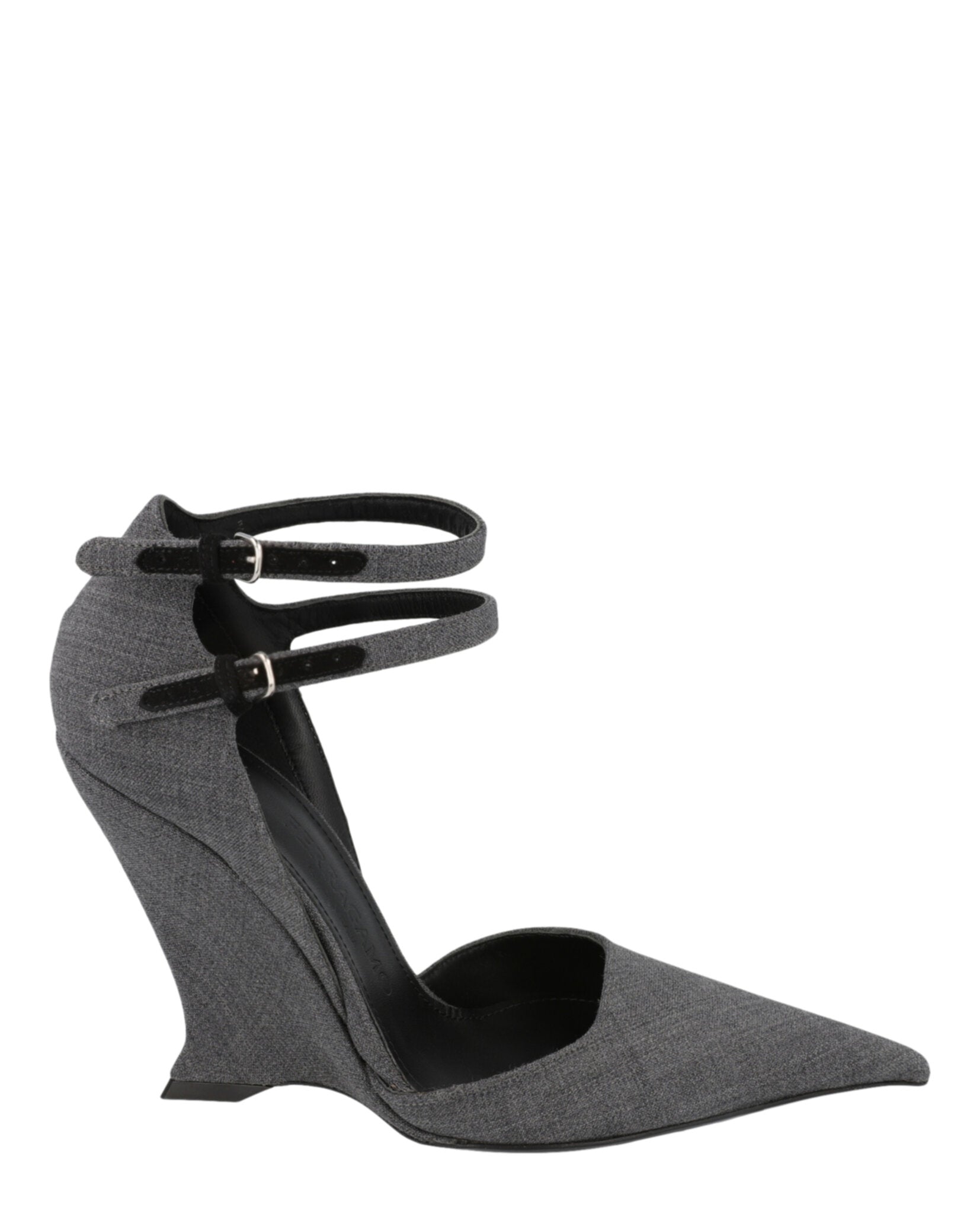 Клиновые туфли Vidya Salvatore Ferragamo, серый