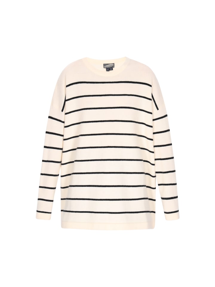 

DreiMaster Женский свитер кремового цвета с черными вставками