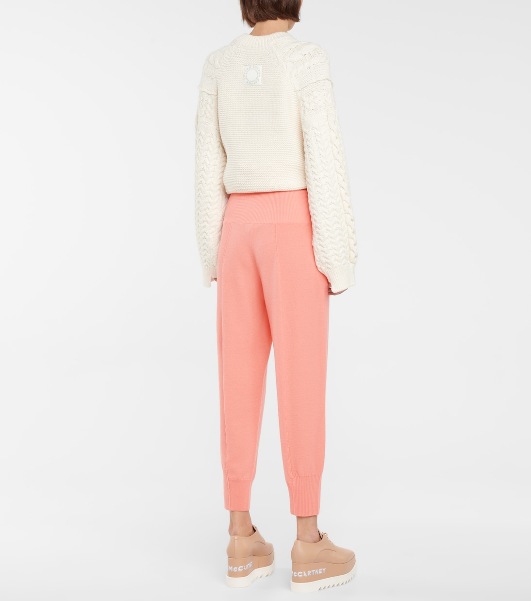 Спортивные брюки из девственной шерсти Stella McCartney, Sherbet Orange — фото 3