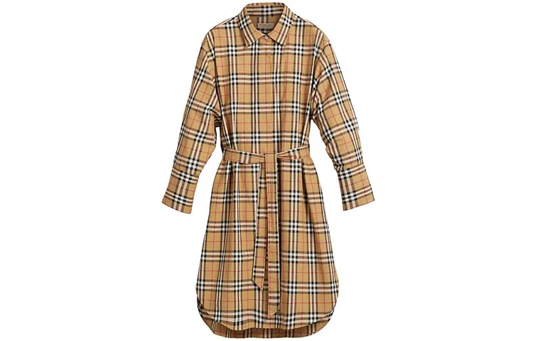 Юбка Burberry Повседневная женская, классический стиль, желтая