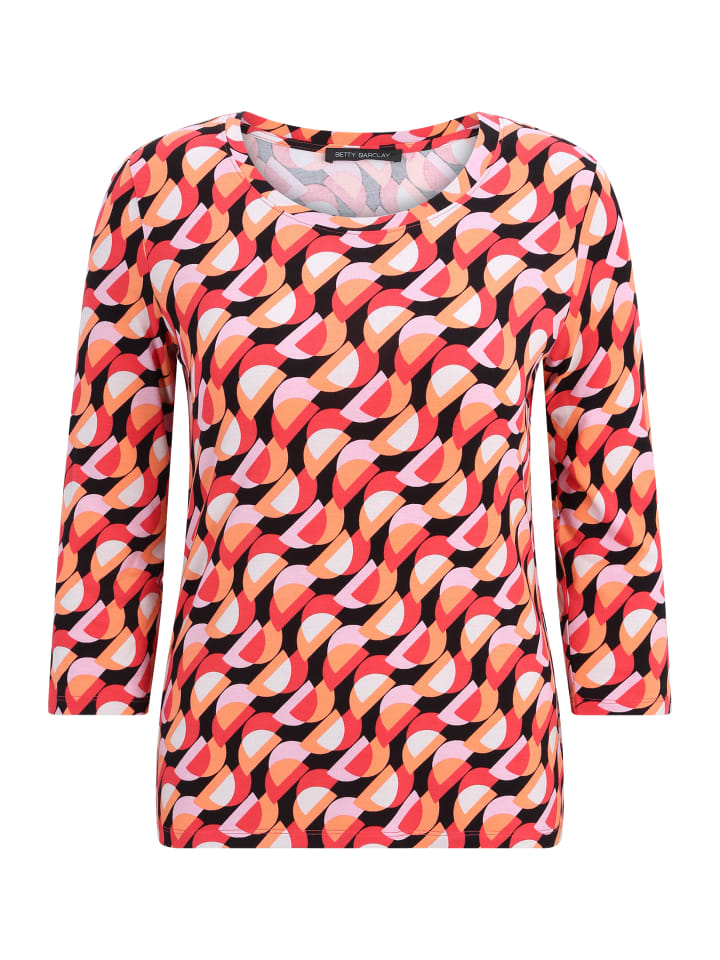 

Футболка Betty Barclay Printshirt mit 3/4 Arm, цвет Rot/Schwarz