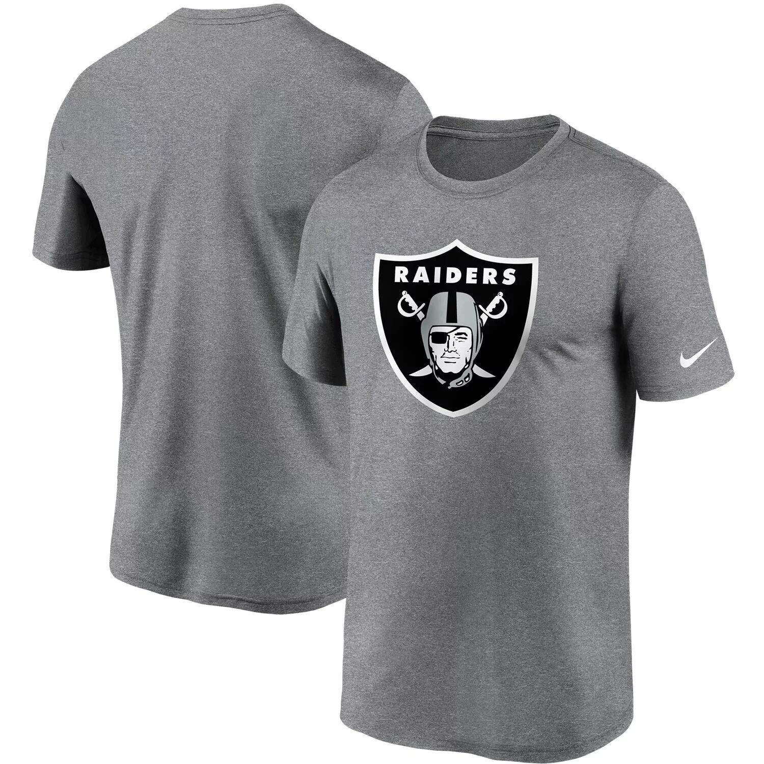 Мужская футболка Nike Heathered Charcoal Las Vegas Raiders Logo Essential Legend Performance — фото 4