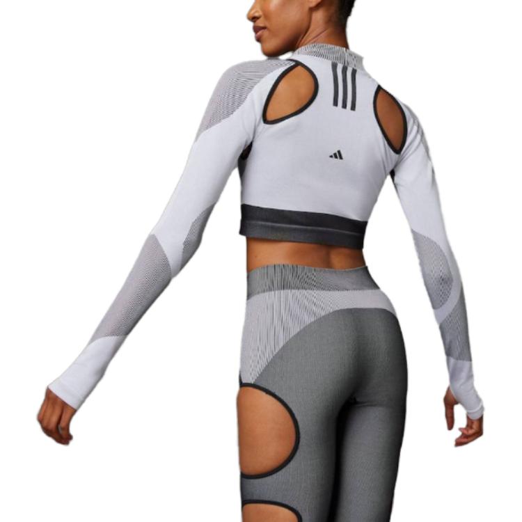 Футболка женская Adidas черно-белая, черно-белая — фото 4