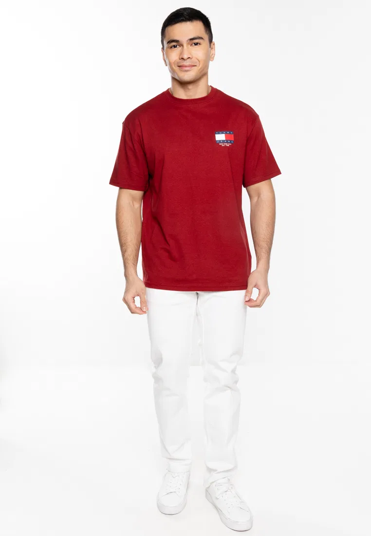 Футболка с принтом, короткий рукав, TJM Flag Tee, TJM Tommy Hilfiger, красный — фото 4