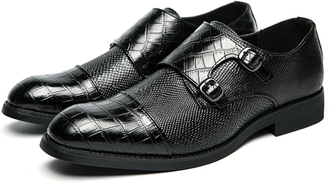 

Мужские двухцветные текстурированные лоферы, стильная формальная и повседневная обувь - идеально для деловых встреч, вечерних мероприятий и городских поездок Aokisx, черный