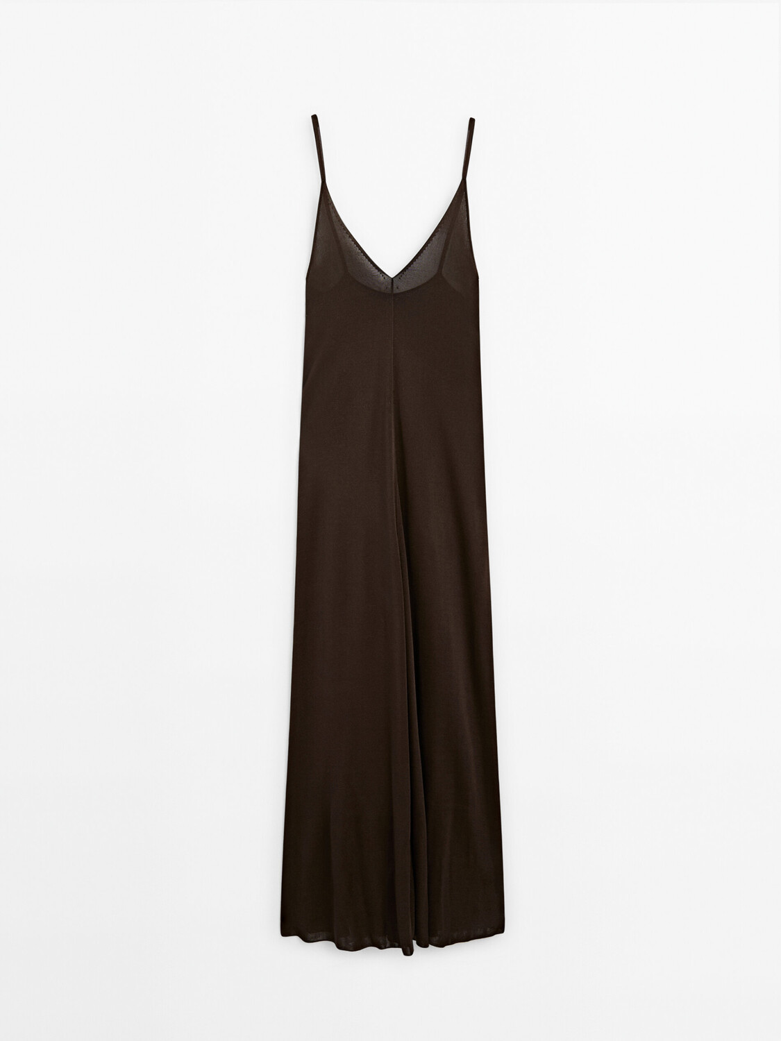 

Длинное трикотажное платье с блестящей нитью Massimo Dutti, коричневый