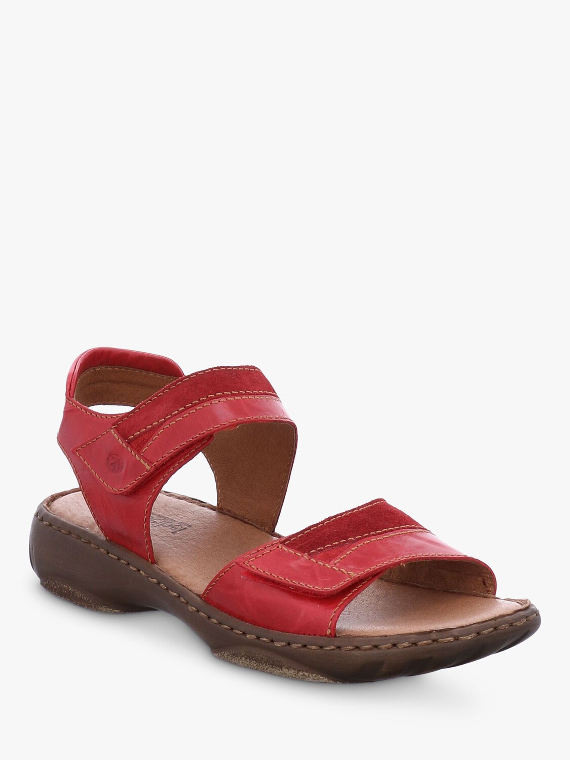 Кожаные сандалии на плоской платформе Josef Seibel Debra 19, красные — фото 3