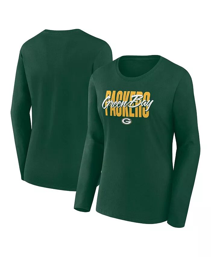 

Женская зеленая футболка с длинным рукавом Green Bay Packers Grip Logo Athletic