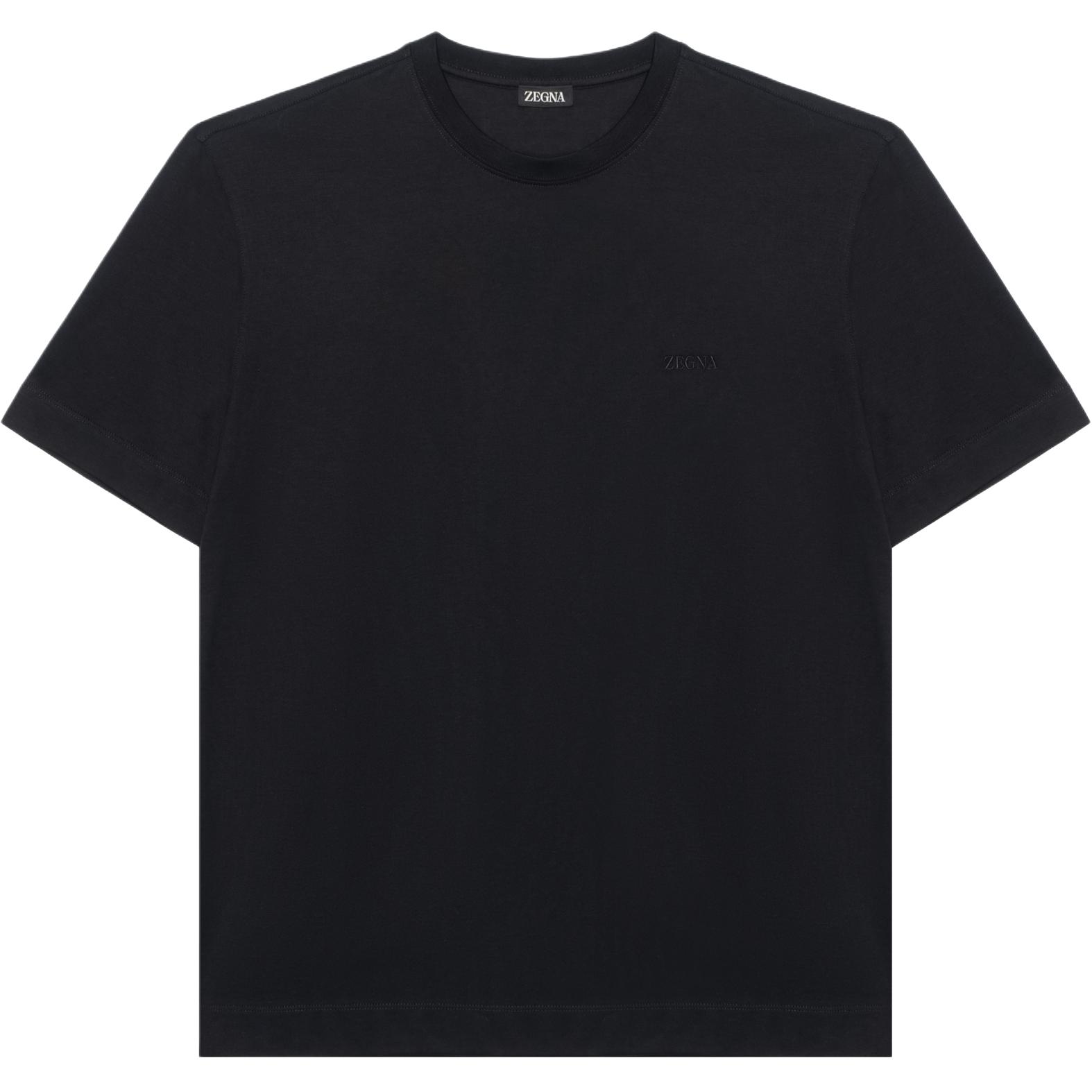 

Футболка с вышитым логотипом Zegna Ermenegildo Zegna, черный
