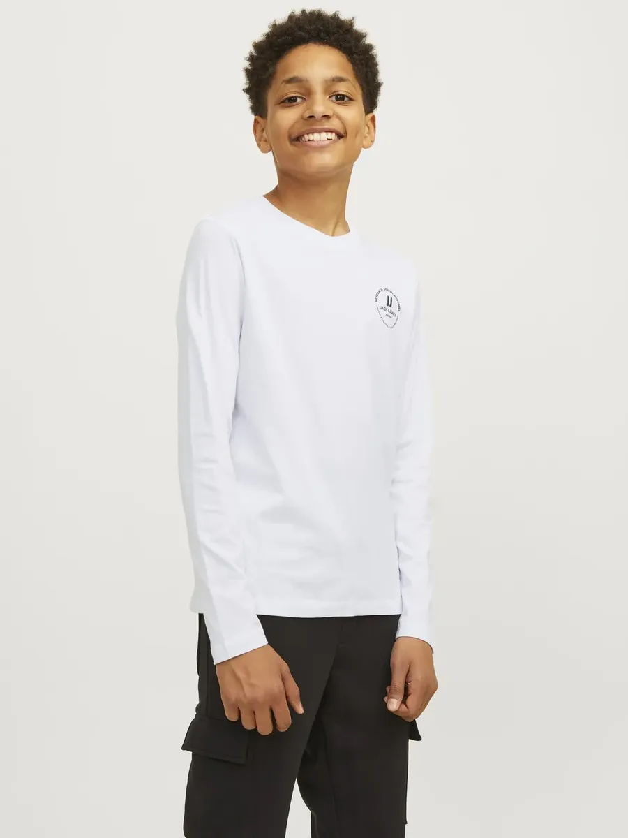 

Детская рубашка с длинными рукавами Jack & Jones "JJESWIFT TEE LS NOOS JNR" Jack & Jones Junior, белый