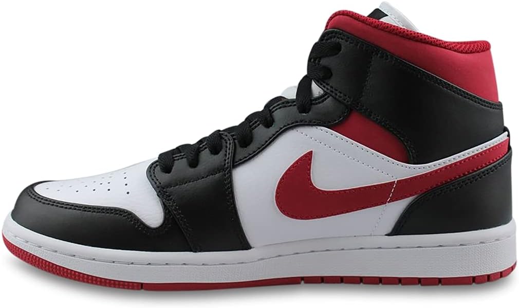 

Кроссовки Nike Air Jordan 1 Mid для мужчин, White/White/Gym Red/Black