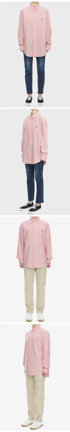 Мужская оксфордская рубашка Custom Fit розового цвета от Polo Ralph Lauren — фото 4