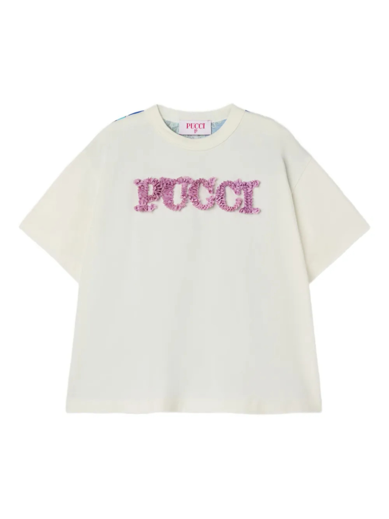 

Футболка из хлопка с вышитым логотипом PUCCI Junior, белый