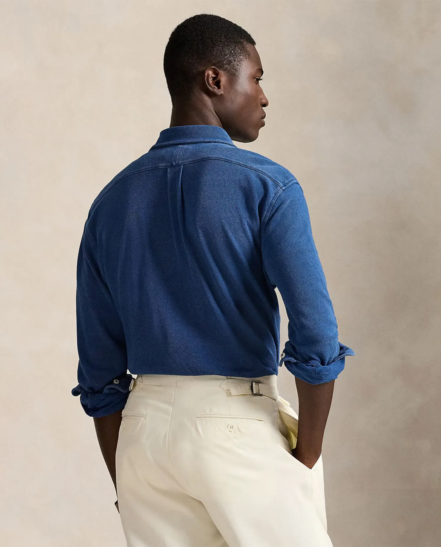 Polo Ralph Lauren Мужская рубашка из ультралегкого пике индиго — фото 2